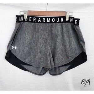 Under Armour Womens Loose Athletic 3" Play Up Shorts Grey Black - XL